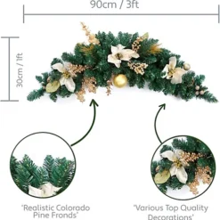 Best Artificial 3ft Cream/Gold Decorated Christmas Swag Arch With 20 Warm White Battery Lights 6 Best Artificial 3ft Cream/Gold Decorated Christmas Swag Arch With 20 Warm White Battery Lights -Deals Christmas Decor Store best artificial 3ft cream gold decorated christmas swag arch with 20 warm white battery lights5060637304334 03c MP