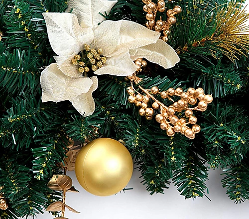 Best Artificial 3ft Cream/Gold Decorated Christmas Swag Arch With 20 Warm White Battery Lights 4 Best Artificial 3ft Cream/Gold Decorated Christmas Swag Arch With 20 Warm White Battery Lights - Image 4