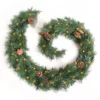 Best Artificial 6ft Colorado Pine Christmas Garland With Pine Cones With 50 Warm White Battery Lights