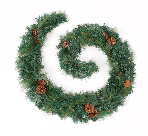 Best Artificial 6ft Frosted Luxury Christmas Garland With Pine Cones With 50 Bright White Battery Lights 1 Best Artificial 6ft Frosted Luxury Christmas Garland With Pine Cones With 50 Bright White Battery Lights