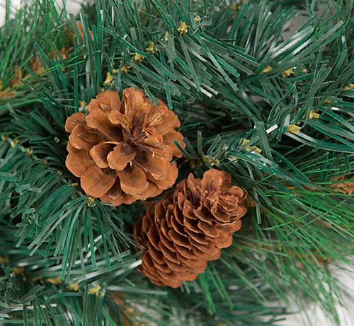 Best Artificial 6ft Frosted Luxury Christmas Garland With Pine Cones With 50 Bright White Battery Lights 3 Best Artificial 6ft Frosted Luxury Christmas Garland With Pine Cones With 50 Bright White Battery Lights - Image 3