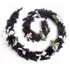 Best Artificial 9ft Black & Silver Decorated Christmas Garland