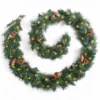 Best Artificial 9ft Colorado Pine Christmas Garland With Pine Cones With 80 Warm White Battery Lights
