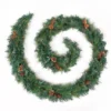 Best Artificial 9ft Frosted Luxury Christmas Garland With Pine Cones & 80 Bright White Battery Lights