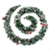 Best Artificial Christmas 12ft Frosted Red Garland With 100 Bright White Battery Lights
