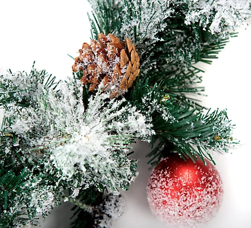 Best Artificial Christmas 6ft Frosted Red Garland With 50 Bright White Battery Lights 2 Best Artificial Christmas 6ft Frosted Red Garland With 50 Bright White Battery Lights - Image 2