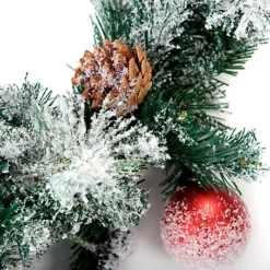 Best Artificial Christmas 6ft Frosted Red Garland -Deals Christmas Decor Store best artificial christmas 6ft frosted red garland5060637304204 02c MP