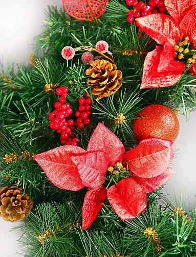 Best Artificial Christmas 6ft Red Decorated Garland With 50 Warm White Battery Lights 3 Best Artificial Christmas 6ft Red Decorated Garland With 50 Warm White Battery Lights - Image 3