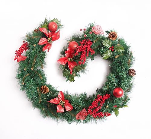 Best Artificial Christmas 6ft Red Decorated Garland 1 Best Artificial Christmas 6ft Red Decorated Garland