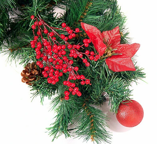 Best Artificial Christmas 6ft Red Decorated Garland 4 Best Artificial Christmas 6ft Red Decorated Garland - Image 4