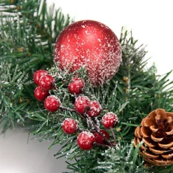 Best Artificial Christmas 9ft Frosted Red Garland -Deals Christmas Decor Store best artificial christmas 9ft frosted red garland5060637304198 03c MP