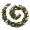 Best Artificial Christmas 9ft Gold Decorated Garland With 80 Warm White Battery Lights