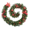 Best Artificial Christmas 9ft Red Decorated Garland With 80 Warm White Battery Lights