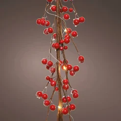 Bloom Artificial Red Berry Micro LED Garland - Faux Fake Berries, Indoor Home Winter Christmas Decoration - 120cm 3 Bloom Artificial Red Berry Micro LED Garland - Faux Fake Berries, Indoor Home Winter Christmas Decoration - 120cm -Deals Christmas Decor Store bloom artificial red berry micro led garland faux fake berries indoor home winter christmas decoration 120cm5053335892555 03c MP