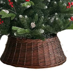 Brown Natural Wicker Christmas Tree Skirt Woven Wicker Tree Ring Cover 53cm -Deals Christmas Decor Store brown natural wicker christmas tree skirt woven wicker tree ring cover 53cm5060950105441 03c MP