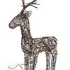 Brown Wicker Deer LED Christmas Reindeer Decoration 48 Warm White Lights 69cm