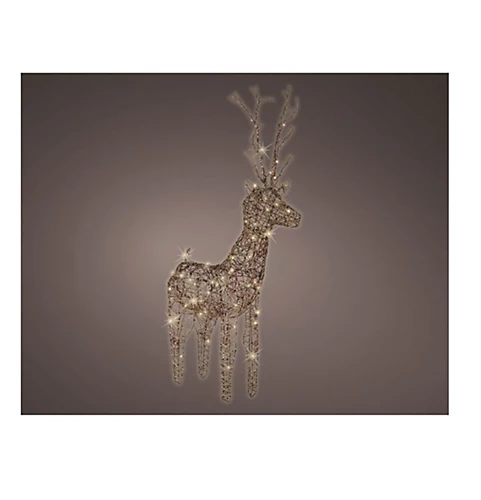Brown Wicker Deer LED Christmas Reindeer Decoration 48 Warm White Lights 69cm 3 Brown Wicker Deer LED Christmas Reindeer Decoration 48 Warm White Lights 69cm - Image 3