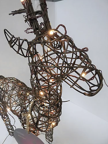 Brown Wicker Deer LED Christmas Reindeer Decoration 48 Warm White Lights 69cm 4 Brown Wicker Deer LED Christmas Reindeer Decoration 48 Warm White Lights 69cm - Image 4