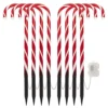 Candy Cane Christmas Outdoor Lights - 8-Pack - 40cm Tall - 4.2m String - 64 LED Lights
