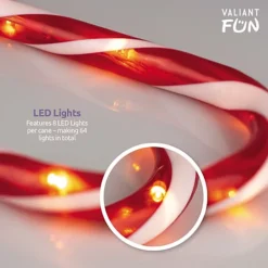 Candy Cane Christmas Outdoor Lights - 8-Pack - 40cm Tall - 4.2m String - 64 LED Lights 6 Candy Cane Christmas Outdoor Lights - 8-Pack - 40cm Tall - 4.2m String - 64 LED Lights -Deals Christmas Decor Store candy cane christmas outdoor lights 8 pack 40cm tall 4 2m string 64 led lights5031300099673 03c MP
