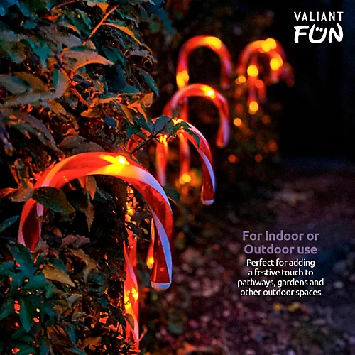Candy Cane Christmas Outdoor Lights - 8-Pack - 40cm Tall - 4.2m String - 64 LED Lights 4 Candy Cane Christmas Outdoor Lights - 8-Pack - 40cm Tall - 4.2m String - 64 LED Lights - Image 4