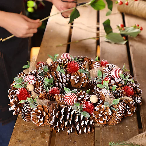 Candy Cane Summer Autumn Winter Door Decoration Christmas Wreath 36cm 3 Candy Cane Summer Autumn Winter Door Decoration Christmas Wreath 36cm - Image 3