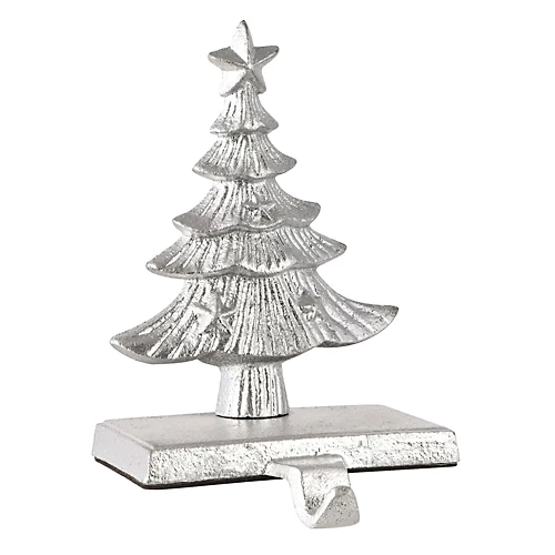 Cast Iron Silver Christmas Tree Stocking Holder 2 Cast Iron Silver Christmas Tree Stocking Holder - Image 2