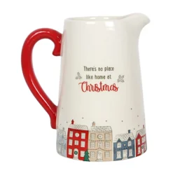 Ceramic Christmas Village Flower Jug Vase (H18 Cm)