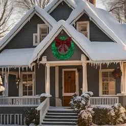 CGC Extra Large 90cm Luxury Green With Red Bow Pre Lit LED Christmas Xmas Wreath Outdoor Indoor 6 CGC Extra Large 90cm Luxury Green With Red Bow Pre Lit LED Christmas Xmas Wreath Outdoor Indoor -Deals Christmas Decor Store cgc extra large 90cm luxury green with red bow pre lit led christmas xmas wreath outdoor indoor5060900175210 03c MP