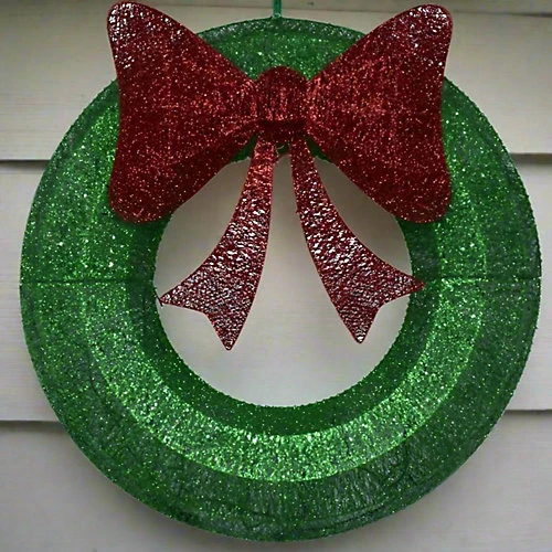 CGC Extra Large 90cm Luxury Green With Red Bow Pre Lit LED Christmas Xmas Wreath Outdoor Indoor 4 CGC Extra Large 90cm Luxury Green With Red Bow Pre Lit LED Christmas Xmas Wreath Outdoor Indoor - Image 4