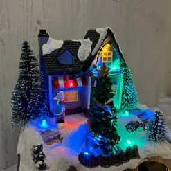 Christmas House And Tree Scene Ornament With Lights Moving Train And Sound -Deals Christmas Decor Store christmas house and tree scene ornament with lights moving train and sound5055031305865 04c MP