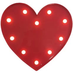 Christmas Shop Red Warm White Light Up Heart Decoration Red (One Size)