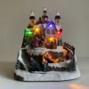 Christmas Toy Shop Scene Ornament With Lights Moving Santa Sleigh And Sound