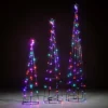 Christmas Tree Pathway Pyramid Cone LED Decorations Set Of 3 Multi-Coloured Light Outdoor/Indoor Maypole Tree. Use Fireside/Window