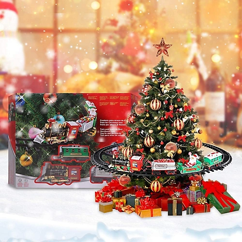 Christmas Tree Train Set-Around The Tree Xmas Home Decoration Novelty Decoration Festive Light Up Realistic Sound Battery Operated 2 Christmas Tree Train Set-Around The Tree Xmas Home Decoration Novelty Decoration Festive Light Up Realistic Sound Battery Operated - Image 2