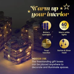 CHRISTMAS VILLAGE Christmas LED Light Up Gift Box Set - Perfect Indoor/Outdoor Xmas Parcel Decoration Box Lights - Set Of 3 7 CHRISTMAS VILLAGE Christmas LED Light Up Gift Box Set - Perfect Indoor/Outdoor Xmas Parcel Decoration Box Lights - Set Of 3 -Deals Christmas Decor Store christmas village christmas led light up gift box set perfect indoor outdoor xmas parcel decoration box lights set of 35056295310411 04c MP