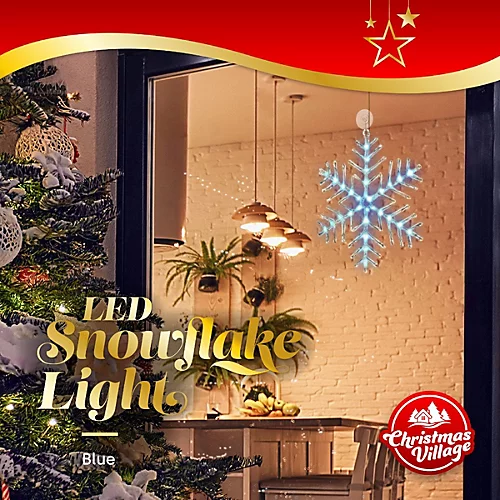 CHRISTMAS VILLAGE Christmas Snowflake Fairy Light For Home & Office - Comes With 30 LED Lights & Timer, Perfect Xmas Decorations 2 CHRISTMAS VILLAGE Christmas Snowflake Fairy Light For Home & Office - Comes With 30 LED Lights & Timer, Perfect Xmas Decorations - Image 2