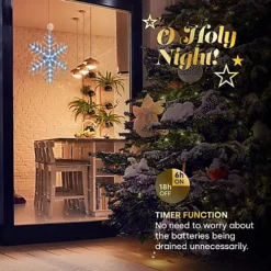 CHRISTMAS VILLAGE Christmas Snowflake Fairy Light For Home & Office - Comes With 30 LED Lights & Timer, Perfect Xmas Decorations 6 CHRISTMAS VILLAGE Christmas Snowflake Fairy Light For Home & Office - Comes With 30 LED Lights & Timer, Perfect Xmas Decorations -Deals Christmas Decor Store christmas village christmas snowflake fairy light for home office comes with 30 led lights timer perfect xmas decorations5056295309484 03c MP