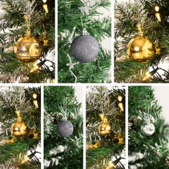CHRISTMAS VILLAGE Luxury Christmas Tree Baubles Set With Storage Bag - Gold & Silver Ornaments, Holiday & Xmas Decor - Set Of 100 -Deals Christmas Decor Store christmas village luxury christmas tree baubles set with storage bag gold silver ornaments holiday xmas decor set of 1005056295310626 03c MP