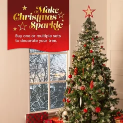 CHRISTMAS VILLAGE Luxury Christmas Tree Baubles Set With Storage Bag - Red & Gold Ornaments, Holiday & Xmas Decor - Set Of 100 -Deals Christmas Decor Store christmas village luxury christmas tree baubles set with storage bag red gold ornaments holiday xmas decor set of 1005056295310619 03c MP