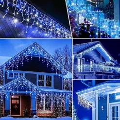 CHRISTMAS VILLAGE White & Blue Outdoor Christmas Icicle Lights, LED Bright Snowing Party Lights, Perfect For Weddings & Xmas - 360 6 CHRISTMAS VILLAGE White & Blue Outdoor Christmas Icicle Lights, LED Bright Snowing Party Lights, Perfect For Weddings & Xmas - 360 -Deals Christmas Decor Store christmas village white blue outdoor christmas icicle lights led bright snowing party lights perfect for weddings xmas 3605056295308562 03c MP