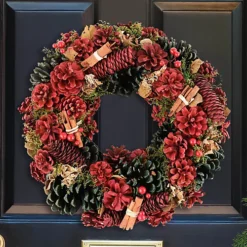 Cinnamon Pine Summer Autumn Winter Door Decoration Christmas Wreath 36cm