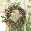 Copper Mistletoe Light Up Autumn Winter Door Decoration Christmas Wreath 38cm