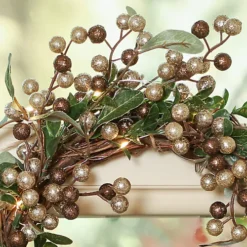 Copper Mistletoe Light Up Autumn Winter Door Decoration Christmas Wreath 38cm -Deals Christmas Decor Store copper mistletoe light up autumn winter door decoration christmas wreath 38cm5060633947238 03c MP