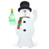 Costway 2.4M Inflatable Christmas Snowman W/ Lights Snowman Santa For Xmas