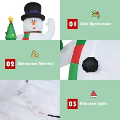 Costway 2.4M Inflatable Christmas Snowman W/ Lights Snowman Santa For Xmas -Deals Christmas Decor Store costway 2 4m inflatable christmas snowman w lights snowman santa for xmas6085648803132 03c MP