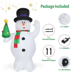Costway 2.4M Inflatable Christmas Snowman W/ Lights Snowman Santa For Xmas -Deals Christmas Decor Store costway 2 4m inflatable christmas snowman w lights snowman santa for xmas6085648803132 04c MP
