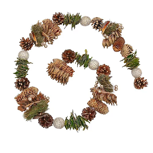 Cream Gold Large Indoor 40cm Wreath And 1.55m Garland Christmas Decorations 3 Cream Gold Large Indoor 40cm Wreath And 1.55m Garland Christmas Decorations - Image 3