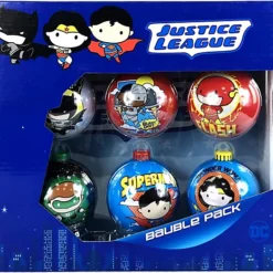 DC Comics Justice League 6PC Christmas Tree Baubles Decorations