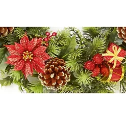 Decorative Christmas Candle Ring Mini Artificial Wreath Drums Poinsettia 30cm -Deals Christmas Decor Store decorative christmas candle ring mini artificial wreath drums poinsettia 30cm5053844055700 03c MP